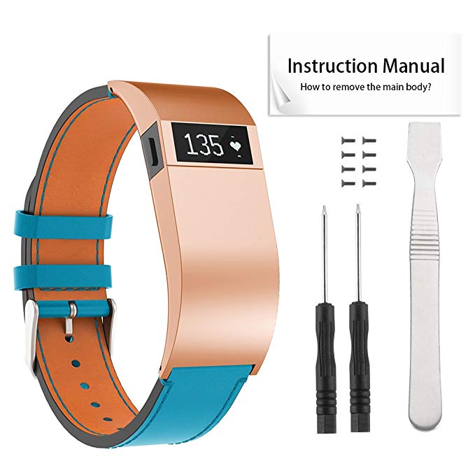 ToPoPo For Fitbit Charge Hr Bands Leather, Replacement Bands Strap with Tools for Fitbit Charge HR