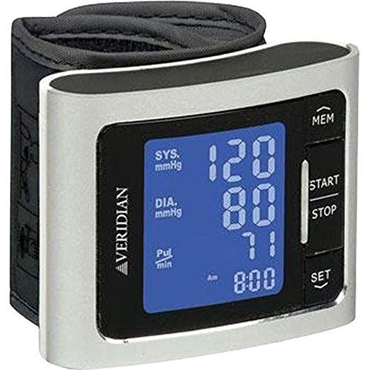 Veridian Healthcare Metallic Style Wrist Blood Pressure Monitor, Silver