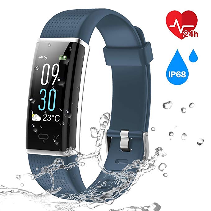 Chianruey Fitness Tracker, Color Screen Activity Tracker with Heart Rate Monitor,Steps Counter IP68 Waterproof Smart Watch with Calorie Counter Watch Pedometer Sleep Monitor for Kids Women Men