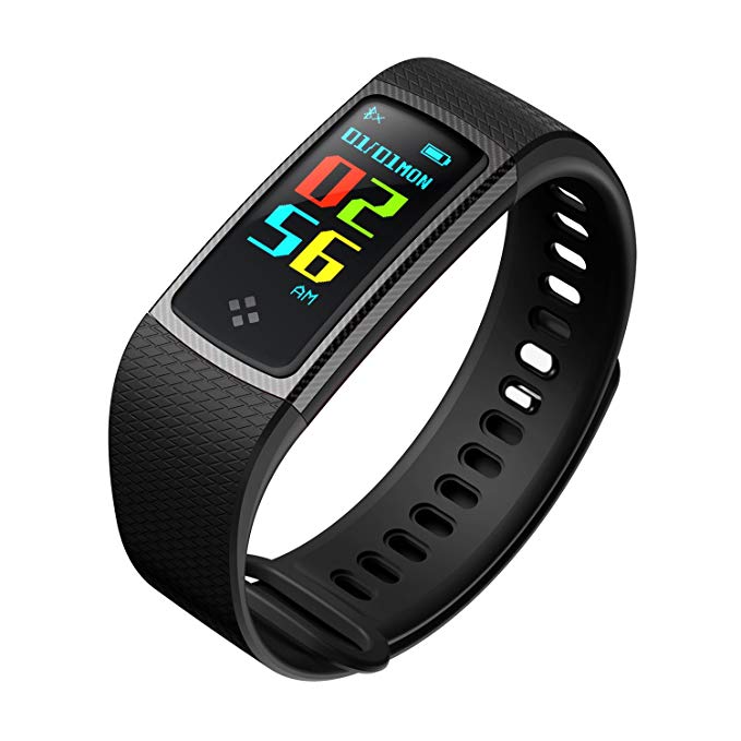 INNOSMART Birthday Gift Colorful Touch Screen Large Fonts Smart Bracelet Fitness Tracker for Heart Rate & Sleep Monitoring,Blood Pressure & Oxygen Measurement,Plug-in USB Charging Calorie Pedometer.