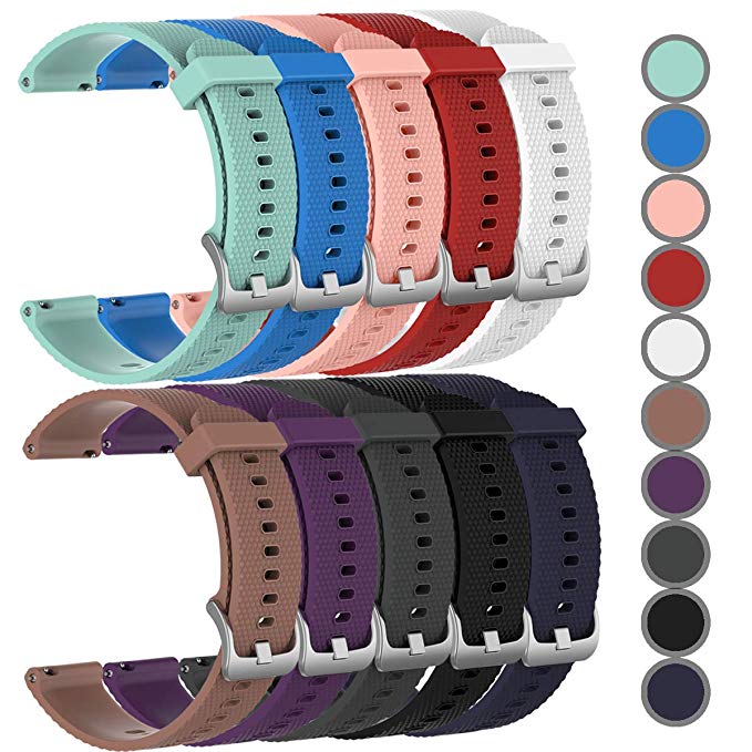 HWHMH Newest Replacement Silicone Bands for Garmin Vivoactive 3/Vivomove/Vivomove HR (No Tracker, Replacement Bands Only)