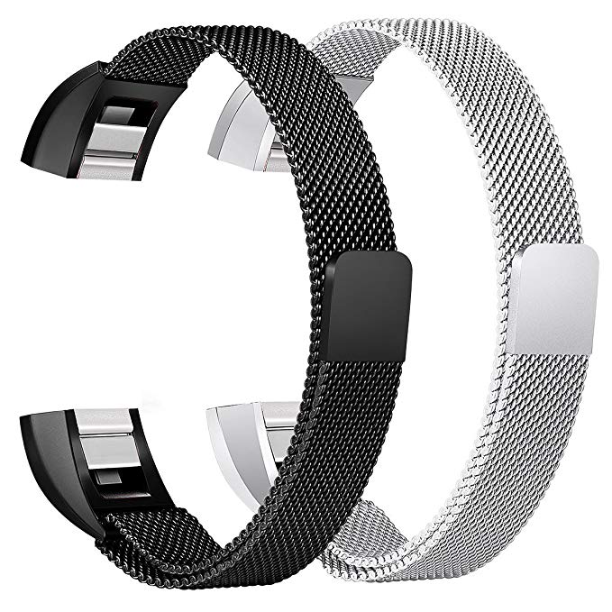 Frler Band for Fitbit Alta, Milanese Stainless Steel Replacement Accessories Metal Small & Large Band for Fitbit Alta HR and Alta