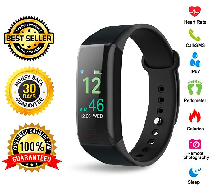 ATOMFIT Fitness Tracker Smart Watch Heart Rate Monitor Waterproof Activity Tracker Step Calorie Counter Sleep Monitor Pedometer Notification Reminder Smart Bracelet Smart Band