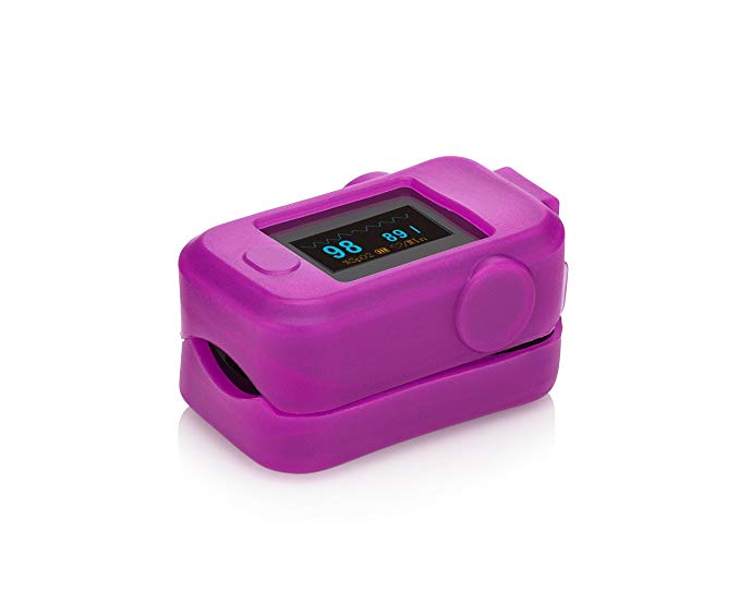 Tribe RN New Fingertip Pulse Oximeter with Plethysmograph Blood Oxygen Saturation Monitor (Purple Cover)