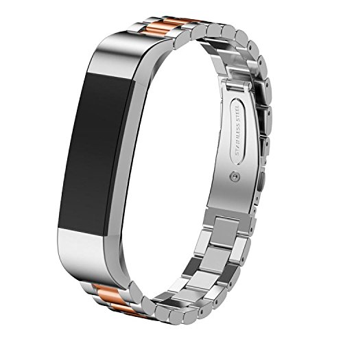 WISLECT Compatible Fitbit Alta Bands, Stainless Steel, Metal Replacement Bling Strap Compatible Fitbit Alta & Fitbit Alta HR Smart Fitness Watch