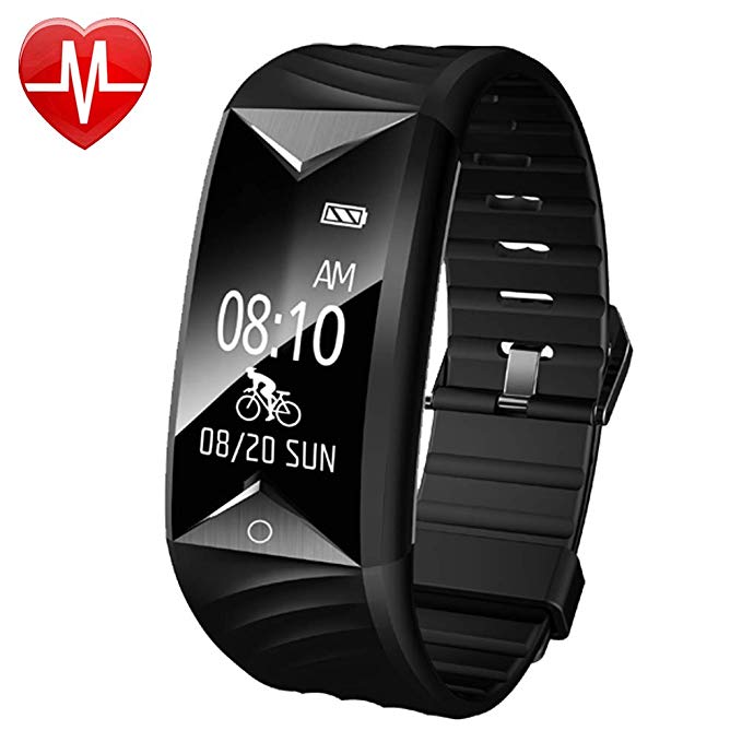 YAMAY Fitness Tracker with Heart Rate Monitor, Fitness Watch Waterproof Activity Tracker with Step Counter Calories Sleep Monitor Vibration Alarm,Pedometer Watch for Men Walking Running Cycling