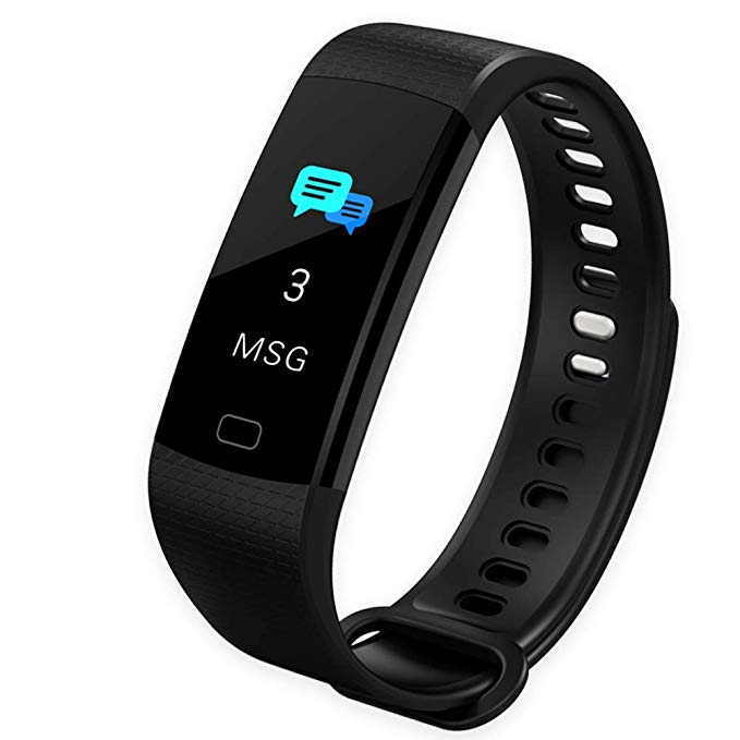 Fitness Tracker, Activity Tracker Heart Rate Monitor, Waterproof Bluetooth Color Screen Smart Wristband Bracelet Calorie Counter Watch Pedometer Sleep Monitor iOS Android