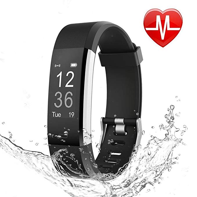 LETSCOM Fitness Tracker HR, Heart Rate Monitor Watch, IP67 Waterproof Activity Tracker with Step Counter and Sleep Monitor, Pedometer Watch, Smart Wristband for Kids Women and Men