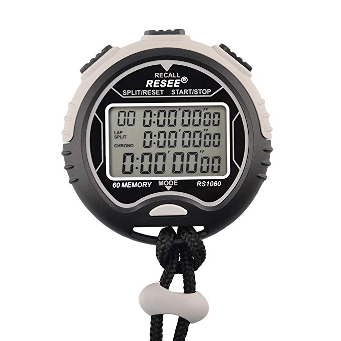 Stopwatch,Hmane Multi-function Waterproof Electronic Digital Chronograph Time Stopwatch Timer - Grey + Black