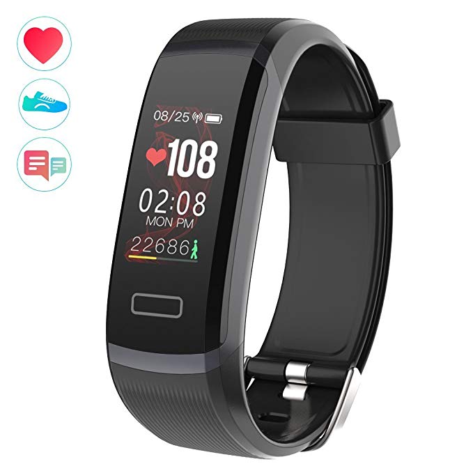 WearPai Fitness Tracker Heart Rate Monitor Tracker, Fitness Activity with Sleep Tracker, HD Color Screen with Step Counter, Calorie Counter, Pedometer Watch Smart Bracelet for Android and IOS