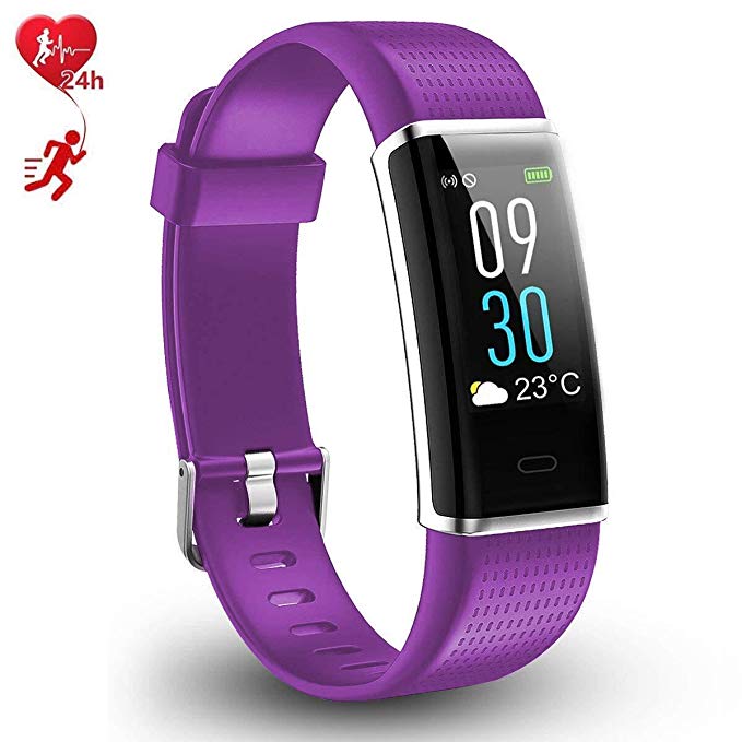 AGKupel Fitness Tracker, Activity Tracker Watch Smart Bracelet Heart Rate Monitor, Color Touch Screen Smart Wristband Calorie Counter Pedometer Sleep Monitor, Waterproof Sport Smart Band