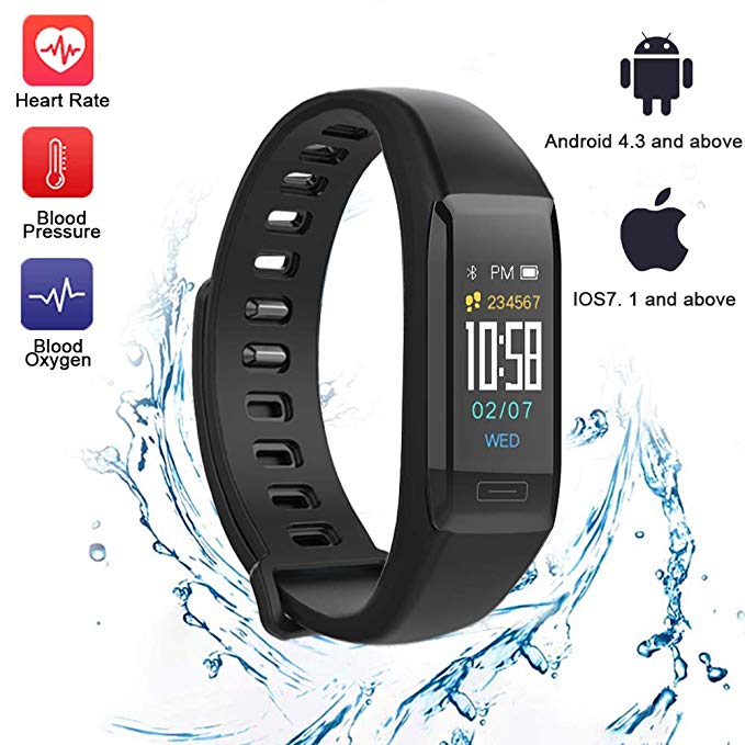 TEYO Fitness Tracker, Activity Tracker with Heart Rate Monitor Blood Pressure Test,Camouflage Color Smart Watch Wristband Pedometer Watch Kids Women Men for Android iOS