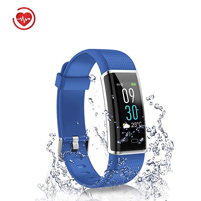 BADIQI Fitness Tracker,Color Screen Heart Rate Monitor Sleep Weather Step Calories Pedometer Waterproof Smart Activity Tracker Sport Watch Wristband for Android & IOS