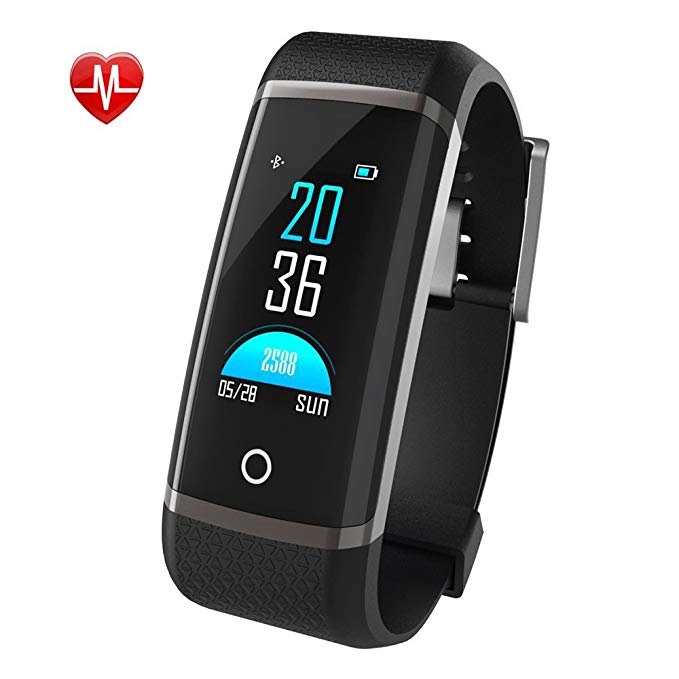 HANGRUI Fitness Tracker HR Activity Color Screen Monitor Fitness Tracker Watch IP67 Waterproof Smart Band Step Counter Pedometer Watch for Kids Women and Men, Android & iOS