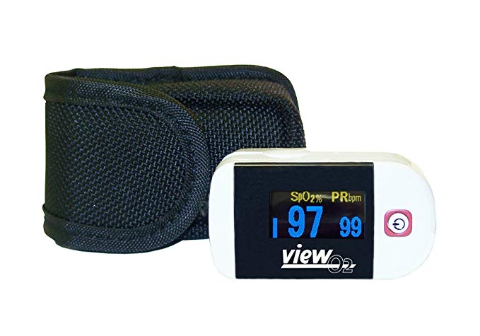 Pulse Oximeter - for fingertip with shock guard, neck lanyard, carry case and batteries