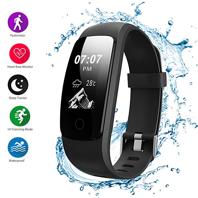 Helthyband Fitness Tracker, H107 Waterproof Activity Tracker Smart Watch Wristband with Heart Rate Monitor, Pedometer, Sleep Tracker, Calorie Counter, Multiple sport mode for Kids Men Women