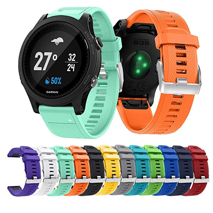 Senter 22mm Quick Release Soft Silicone Sport Bands for Garmin Fenix 5 Sapphire/Quatix 5/Forerunner 935/Approach S60