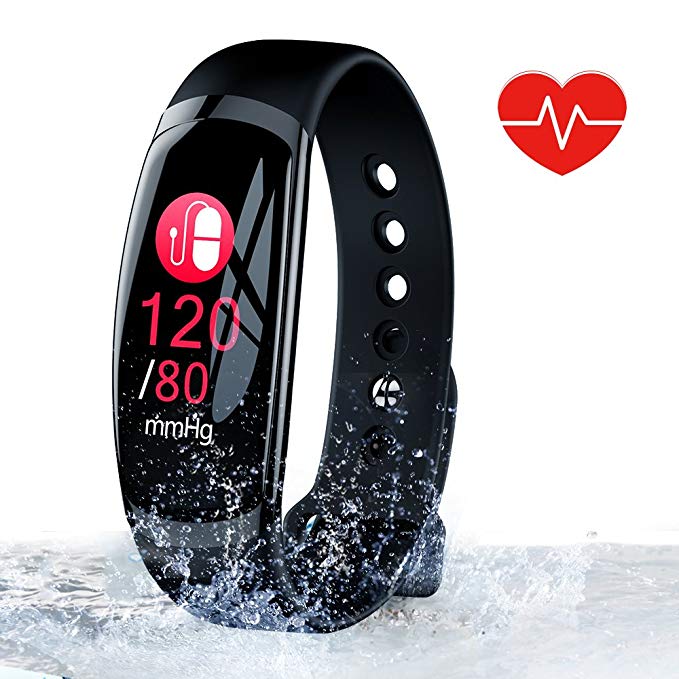 Conthou Fitness Tracker, Color Screen Fitness Watch Waterproof with Heart Rate Monitor, Blood Pressure, Sleep Monitor, Pedometer, Physiological Period Reminder, Call/SMS Remind for Kids Women and Men