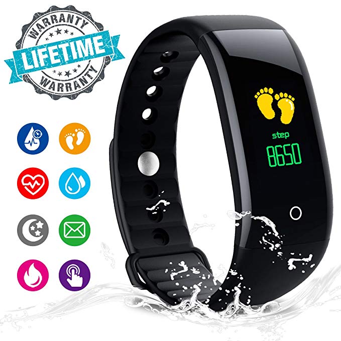 Fitness Tracker, Activity Tracker Fitness Watch with Heart Rate Monitor Color Screen,Waterproof Fitness Tracker Watch with Step Counter,Calorie Counter,Pedometer for Kids Women Men Android iOS