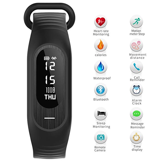 SKMEI Fitness Tracker Heart Rate Blood Pressure ECG Monitor for iPhone Android Phones Pedometer Calorie Sleep Tracker Waterproof Call Reminder