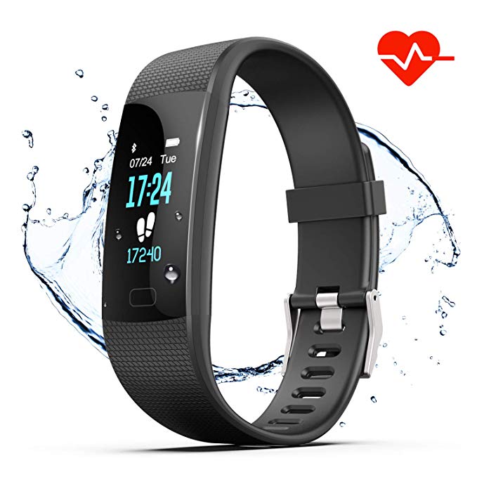 Fitness Tracker HR, Y1 Activity Tracker Watch with Heart Rate Monitor, Pedometer IP67 Waterproof Sleep Monitor Step Counter for Android & iPhone