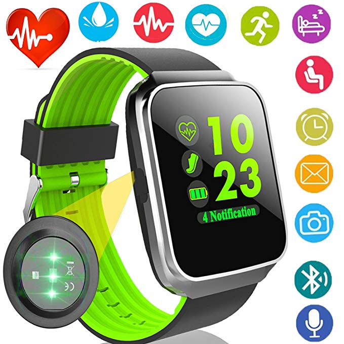 Fitness Tracker with Heart Rate Blood Pressure Monitor Smart Watch GPS Activity Tracker for Men Prime Gift Women Summer Sport Smartwatch Calories Pedometer Sync Phone Calls SMS Android iOS