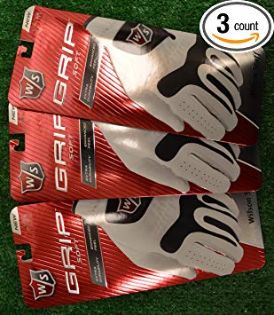 3 Wilson Staff Grip Soft Golf Gloves - Left Hand - Large