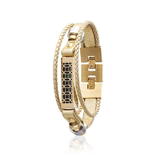 fitjewels Flex 2 Jewelry - Bracelet HYDE - stainless steel and real leather - Flex 2 replacement band - available colors Gold, Rose gold, Black and Silver