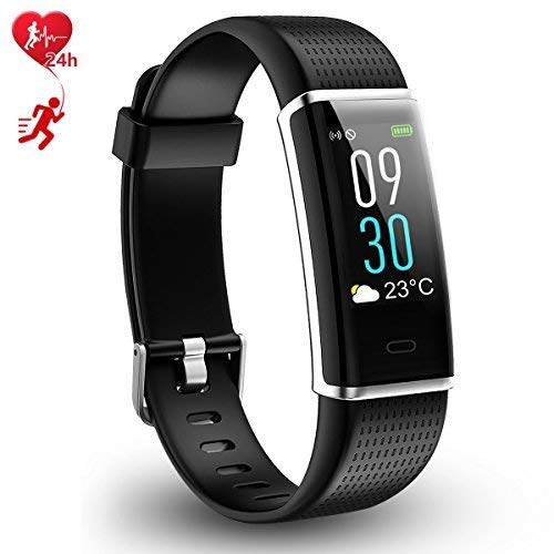 AGKupel Fitness Tracker, Activity Tracker Watch Smart Bracelet Heart Rate Monitor, Color Touch Screen Smart Wristband Calorie Counter Pedometer Sleep Monitor, Waterproof Sport Smart Band