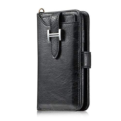 iPhone X Case, Zipper Card Slots Money Pocket Clutch Cover Zipper Wallet Purse Case Retro Vintage Stand Smart Wallet Credit Card Slots Wallet Billfold Pouch Magnetic Phone Sleeve