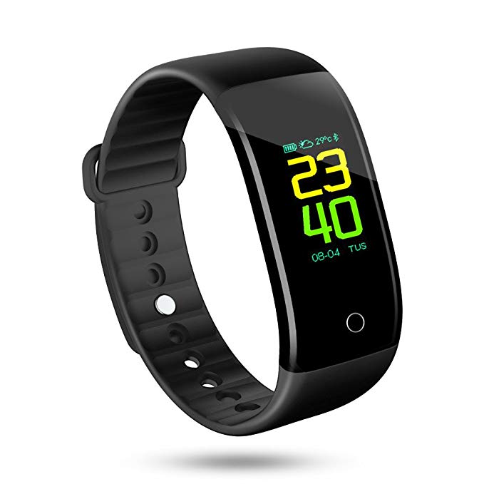 Sanwo Activity Fitness Tracker Watch Colorful UI Touch Screen Smart Wristbands with Sleep Monitoring, HR, Blood Pressure, Alarm Clock, Calorie Counter, Pedometer and Weather for iOS/Android