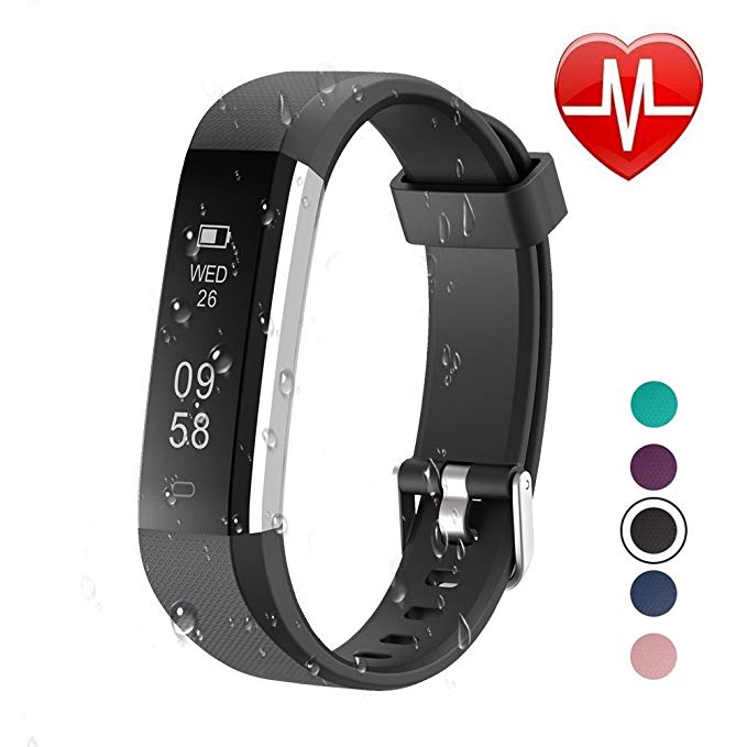 Letsfit Fitness Tracker HR, Sports Fitness Watch with Heart Rate Monitor and Sleep Monitor, Pedometer Watch, Step Counter, Smart Fitness Watch for Kids Women and Men