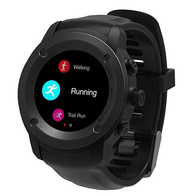 GPS Running Watch Outdoor Sports Stainless Steel Smart Watch Multi Function GPS Training Mode Distance Calorie Speed Time Count with Sleep/Heart Rate Monitor Weather Forecast Message Remind (Black)