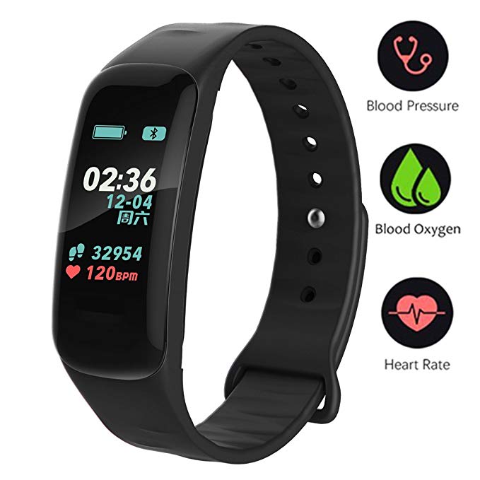 Fitness Tracker,Color Screen Activity Tracker Watch with Blood Pressure Blood Oxygen, IP67 Waterproof Smart Band with Heart Rate Sleep Monitor Calorie Counter Pedometer for Men, Women and Kids