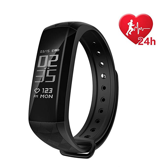 Fitness Activity Tracker,Coolbit Smart Band Watch Calorie Counter Sports Bracelet Health Wristband W/ Real-Time Heart Rate Monitor Waterproof Pedometer for Men/Women/Kids Compatible With Android & IOS