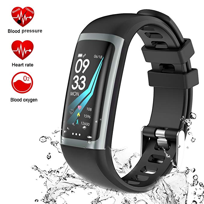 TEYO Fitness Tracker Watch, Activity Tracker Smart Watch Heart Rate Blood Pressure Monitor, Color Screen Smart Band Sleep Monitor Step Calorie Counter, Pedometer Watch, IP67 Waterproof