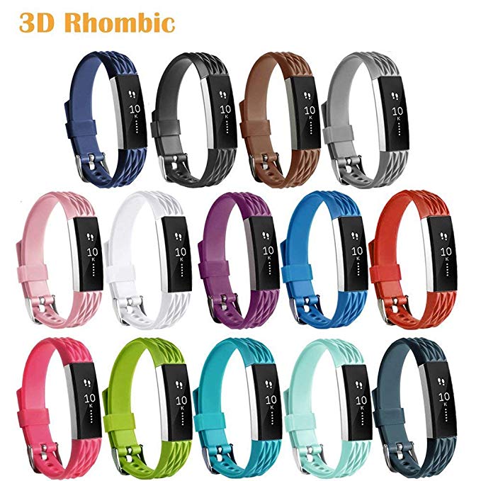 HWHMH Colorful Silicone Replacement Secure Band with Chrome Watch Clasp and Fastener Buckle for Fitbit Alta HR and Alta - Fix the Tracker Fall Off Problem