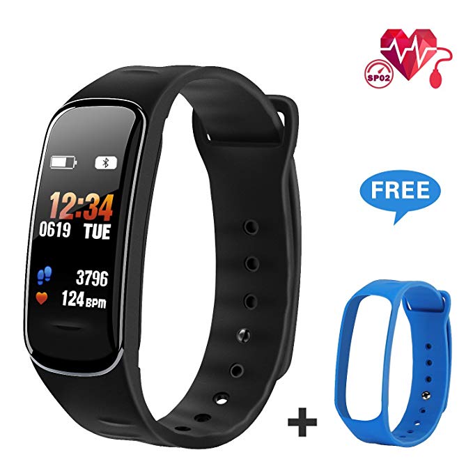 Fitness Tracker with Heart Rate Monitor,Activity Tracker with IP67 Waterproof Color Screen Pedometer/ Calorie &Step Counter, Smart Wristband/Watch/ Bracelet/Sleep Monitor/Message Notification for Kids