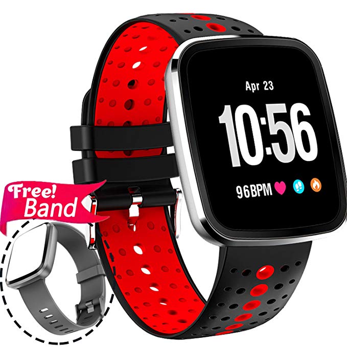 1.3'' Sport Fitness Tracker Smart Watch Heart Rate Monitor Blood Pressure for Women Men IP67 Waterproof Removable Smart Band Pedometer Activity Tracker Watch Health Monitor Summer Swim Run IOS Android