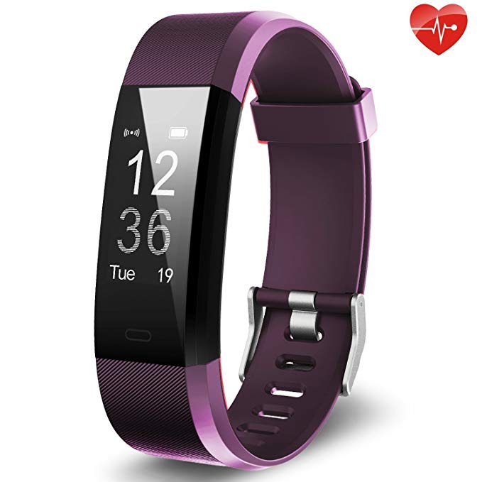 Vigorun Fitness Tracker Heart Rate Monitor, Sport Smart Wristband IP67 Waterproof Activity Tracker with Pedometer Step Distance Counter Calorie Burned and Sleep Monitor for Kids Women Men(purple#)