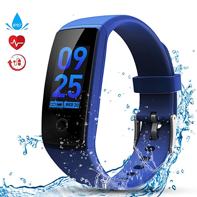 Kitbeez Fitness Tracker Watch, Smart Bracelet Activity Tracker Heart Rate Monitor, Sleep Monitor,Step Counter IP68 Waterproof Pedometer Women Men Kids Compatible iPhone Android