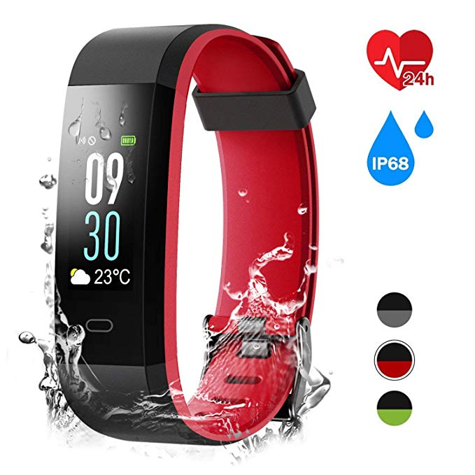 TMKEFFC Fitness Tracker, Colorful Activity Tracker with Heart Rate Monitor, IP68 Waterproof Fitness Watch with Sleep Monitor, Calories Step Counter, 14 Sport Modes, Pedometer Watch for Kids Women Men