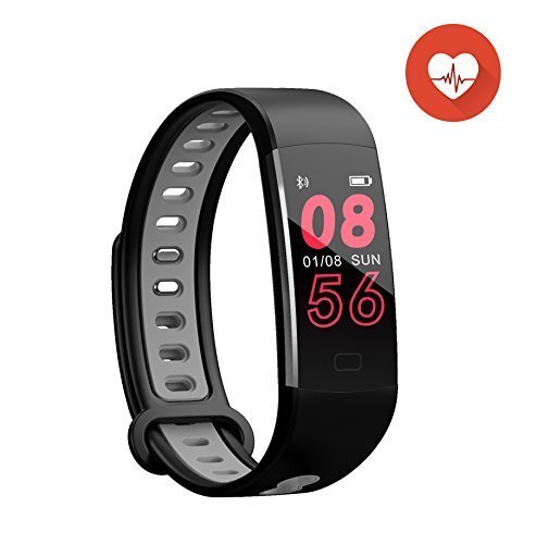 2018 Model Color Smart-band Fitness Tracker, Activity Tracker Watch with Heart Rate Monitor, Smart Fitness Band with Step Counter, Calorie Counter, Pedometer Watch for Kids Women and Men, Android iOS