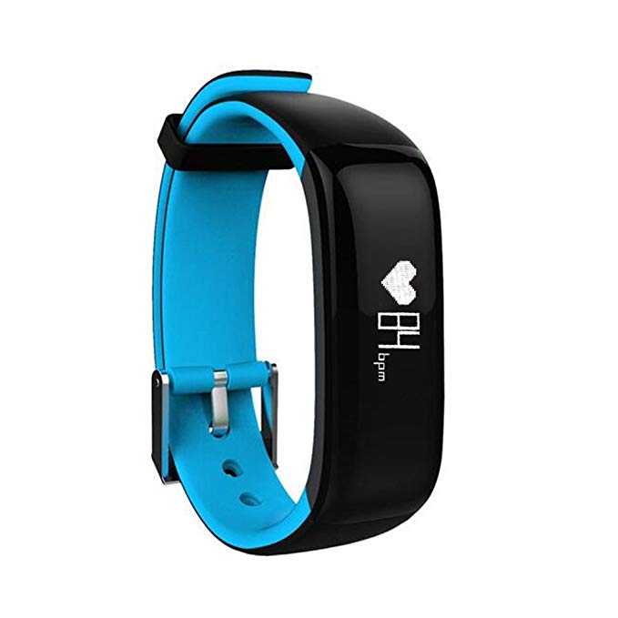 Fitness Tracker Tantan Lohas01 Smart Bracelet IP67 Waterproof Heart Rate and Blood Pressure / Sleep Monitor Sports Bluetooth 4.0 Activity Tracker with HD OLED Touch Screen for Android and IOS (Blue)