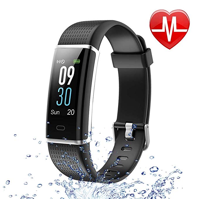 Letsfit Fitness Tracker Color Screen, Heart Rate Monitor Watch, IP68 Waterproof Pedometer Watch with Step Counter Calorie Counter Sleep Monitor, Activity Tracker for Kids Women Men