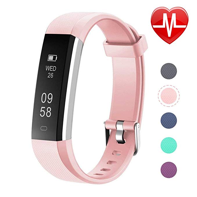 Letsfit Fitness Tracker with Heart Rate Monitor, Slim Activity Tracker Watch, Pedometer Watch, Sleep Monitor, Step Counter, Calorie Counter, Waterproof Smart Band for Kids Women and Men