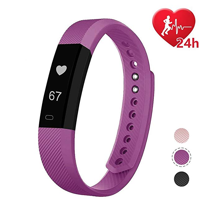 007plus Fitness Tracker HR, ID115 HR Activity Tracker with Step Counter and Calorie Counter Watch Pedometer, Slim Heart Rate Monitor Watch for Kids Women Men