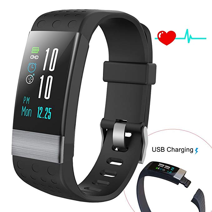 COSVII Fitness Tracker Large Color Screen, IP67 Waterproof Smart Bracelet with Heart Rate Monitor, Sleep Monitor, Blood Pressure Monitor,Pedometer, Calorie Tracker, Call Reminder& SMS Push