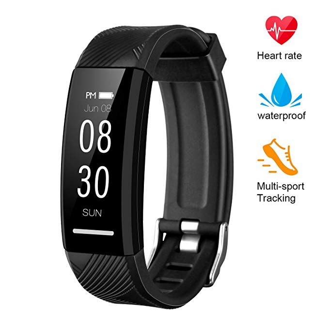 instecho Fitness Tracker, Custom Activity Tracker with Heart Rate Monitor, Multiple Sport Modes Smart Watch Men, Women and Children Waterproof Bluetooth Pedometer