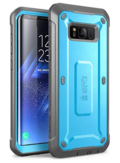 SUPCASE Galaxy S8+ Plus Case, Full-body Rugged Holster Case WITHOUT Screen Protector for Samsung Galaxy S8+ Plus (2017 Release), Unicorn Beetle PRO Series - Retail Package (Blue/Black)